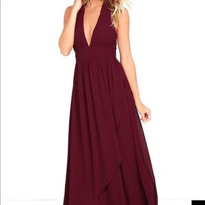 Stop and Stare Lulus burgundy dress